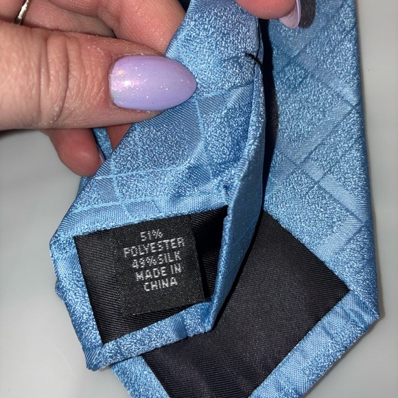 2/$35 Calvin Klein NEW Silk Blend Tie Blue Plaid Neck Tie 3” Slim MSRP $69.50 - Picture 6 of 6